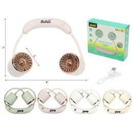 48 Bulk 7"x8" Usb Rechargable Neck Fan