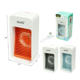 40 Bulk 9.5" Usb Rechargable Desk Fan W/light