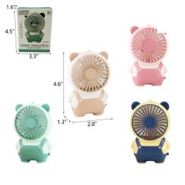 144 Bulk 4.6" Bear Rechargable Hand Fan