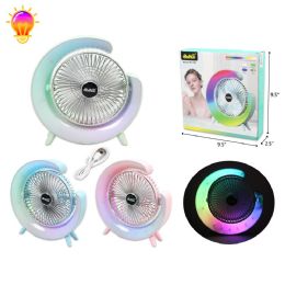 40 Bulk 9.5" FAN W/ LIGHT W/ USB CHARGER