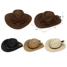 72 Bulk Straw Solid Fedora Hat