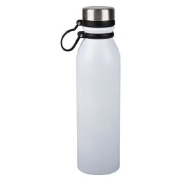 24 Bulk XxX- Double Wall Sports Bottle W/ Loop Cap 22 Oz. - White ma