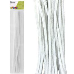 40 Bulk Essentials By Leisure Arts 25 Count White 12 Inch Chenille Stems 