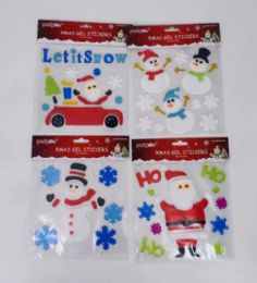 48 Bulk Christmas Gel Window Clings