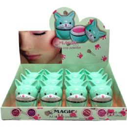 36 Bulk Puppy Shaped  All In One Shimmer Powder In Countertop Display