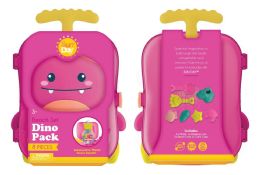 8 Bulk Dino Beach Toys SuitcasE- Pink