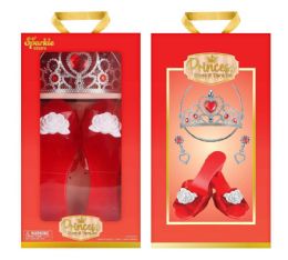 12 Bulk 1 Pair Shoes And Tiara - Red