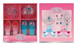 12 Bulk Dress Up Shoes & TiarA- Princess 2 Pairs Set