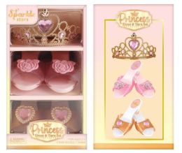 8 Bulk 2 Pair Shoes With TiarA- Pink/gold