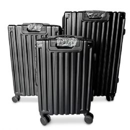 Bulk 3-Piece Black Rolling Suitcase
