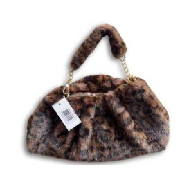 24 Bulk Leopard Print Faux Mink Bag