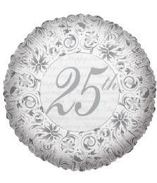 25 Bulk 2-Side Shaped Balloon 25th Anniversary
