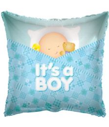 25 Bulk 2-Side Shaped Balloon It's A Boy Square