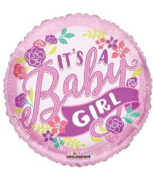 25 Bulk 2-Side Shaped Balloon Baby Girl Florals