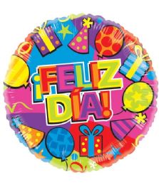 25 Bulk 2-Side Feliz Dia Party Balloon