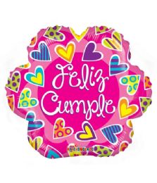 25 Bulk 2-Side Feliz Cumpleanos Flower Balloon