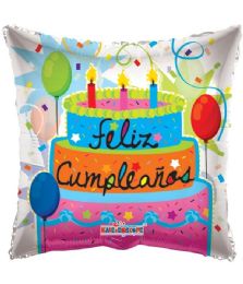 25 Bulk 2-Side Feliz Cumpleanos Cake Balloon