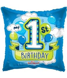 25 Bulk 2-Side 1st Birthday Blue