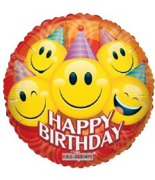 25 Bulk 2-Side Happy Birthday Smiley