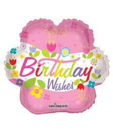 25 Bulk 2-Side Birthday Wishes Flower