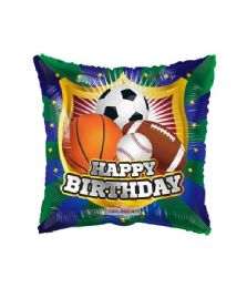 25 Bulk 2-Side Happy Birthday Square Sports