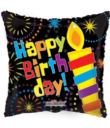 25 Bulk 2-Side Happy Birthday Square Candle