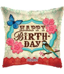 25 Bulk 2-Side Happy Birthday Square Butterfly
