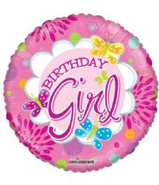 25 Bulk 2-Side Birthday Girl Round