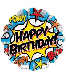 25 Bulk 2-Side Happy Birthday Superhero Round