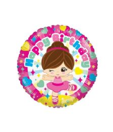 25 Bulk 2-Side Happy Birthday Round Ballerina