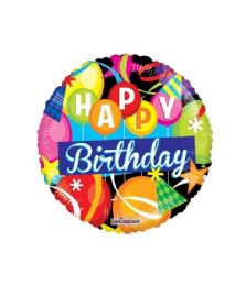 25 Bulk 2-Side Happy Birthday Round Party Hat