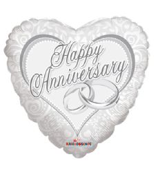 25 Bulk 2-Side Balloon Heart Happy Anniversary