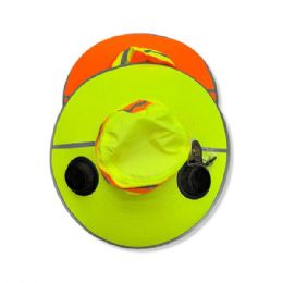 24 Bulk HigH-Visibility Adjustable Solar Fan Hat With Breathable Mesh Sun Hat