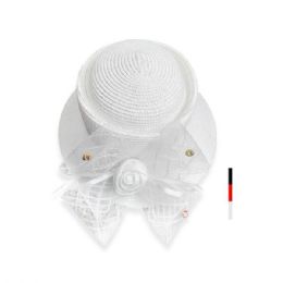 36 Bulk Women's Ribbon Sunday Hat Assorted Colors