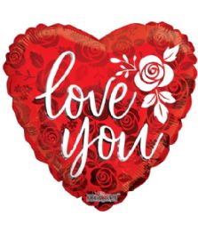 25 Bulk 2-Side Love You Heart Shape Rose Design