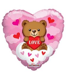 25 Bulk 2-Side Love Heart Shape Bear Cloud Design
