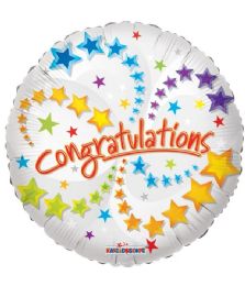 25 Bulk 1-Side Congratulations Round Shape White