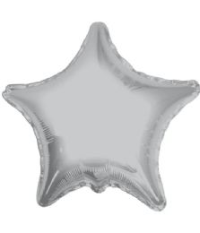 25 Bulk 2-Side Solid Star Silver Balloon