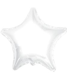 25 Bulk 2-Side Solid Star White Balloon