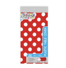 48 Bulk Table Cover Red 54x108/48s Polka Dot