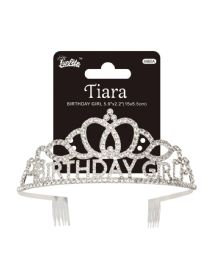 288 Bulk Birthday Girl Tiara Silver 15*5.5cm