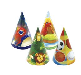 60 Bulk 8-inch/6ct Birthday Hats Boy's Assorted