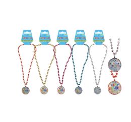288 Bulk Multi-colored Beaded Birthday Necklace