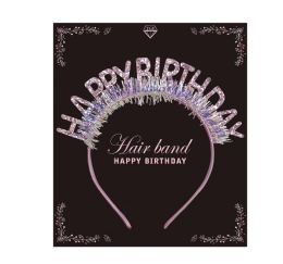 240 Bulk Happy Birthday Pink Hairband 16x21cm