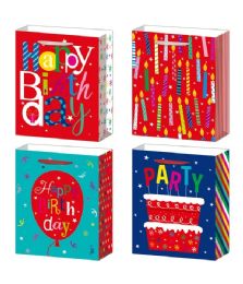 72 Bulk Birthday Bag 10.5x13x5.5-inch L Red And Blue