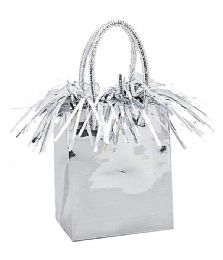 96 Bulk Balloon Weight Bag With Handle Silver