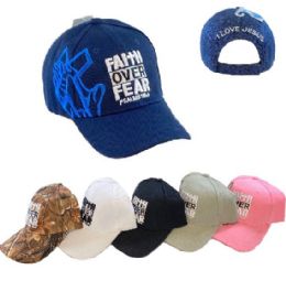 24 Bulk Faith Over Fear Baseball Caps/hats