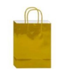 72 Bulk Glossy Gift Bag Nm 8.8x5.5x3.5-inch Gold