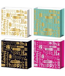 72 Bulk Birthday Bag Holographic 12x12x6-inch ql