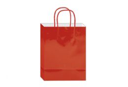 144 Bulk Glossy Gift Bag 10x8x4-inch Em Red